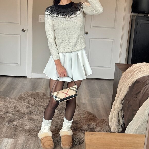 Talbots Speckled Fair Isle Beaded Knit Sweater Winter Nordic Scandi Cottagecore - Picture 2 of 10